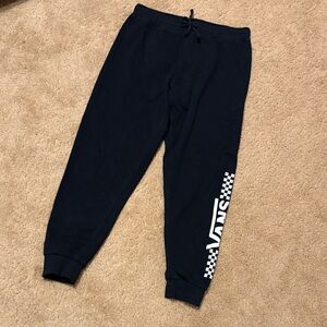 Vans Black Joggers with White Logo